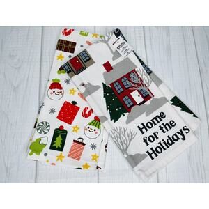 New Snowman Kitchen Towels Home For The Holidays Christmas Set Of 2